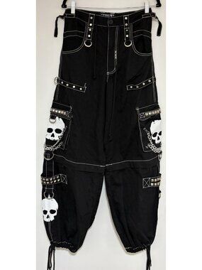 Vintage Tripp NYC Black Bondage Pants X Japanese Brand Size XS 29” Skulls